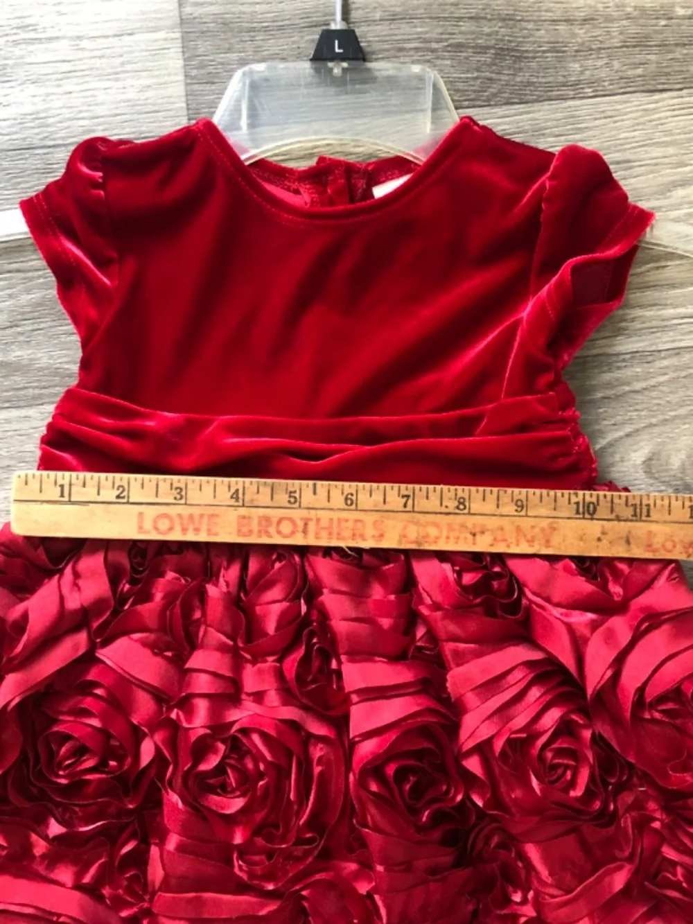 Koala kids velvet red rose Christmas party dress size 2t/24 months